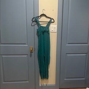 Zara Teal Jumpsuit with Elegant Bow